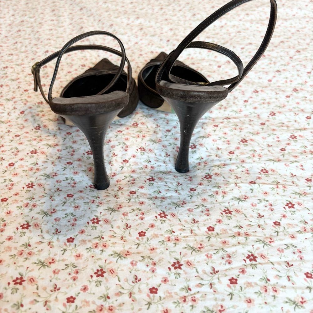 Manolo Blahnik VIONETAN 90 Pumps Suede Leather Dark Brown BB Heels 40 - Picture 5 of 5